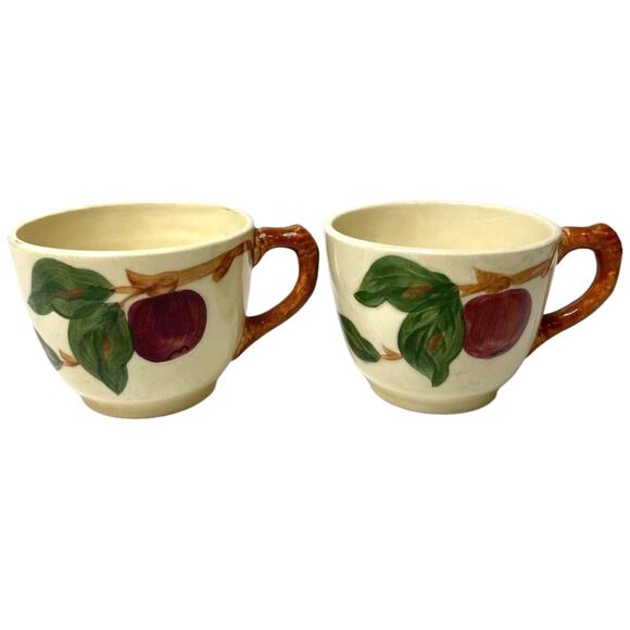 Lot of 4 Vintage Franciscan Apple Tea Cups & Saucers Hand Decorated, Made in USA - Picture 2 of 16